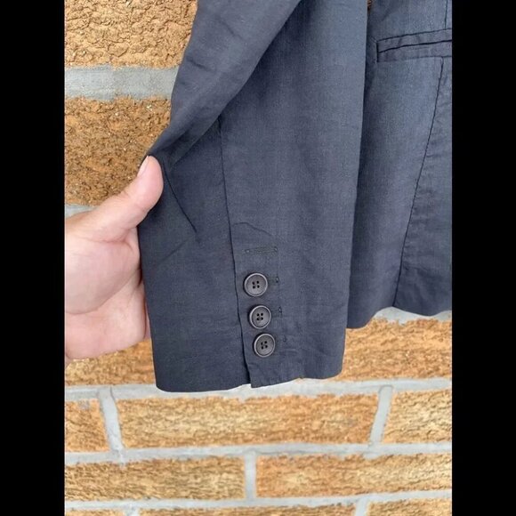 Eileen Fisher Linen Blend  charcoal blazer  size 10 - Picture 3 of 7